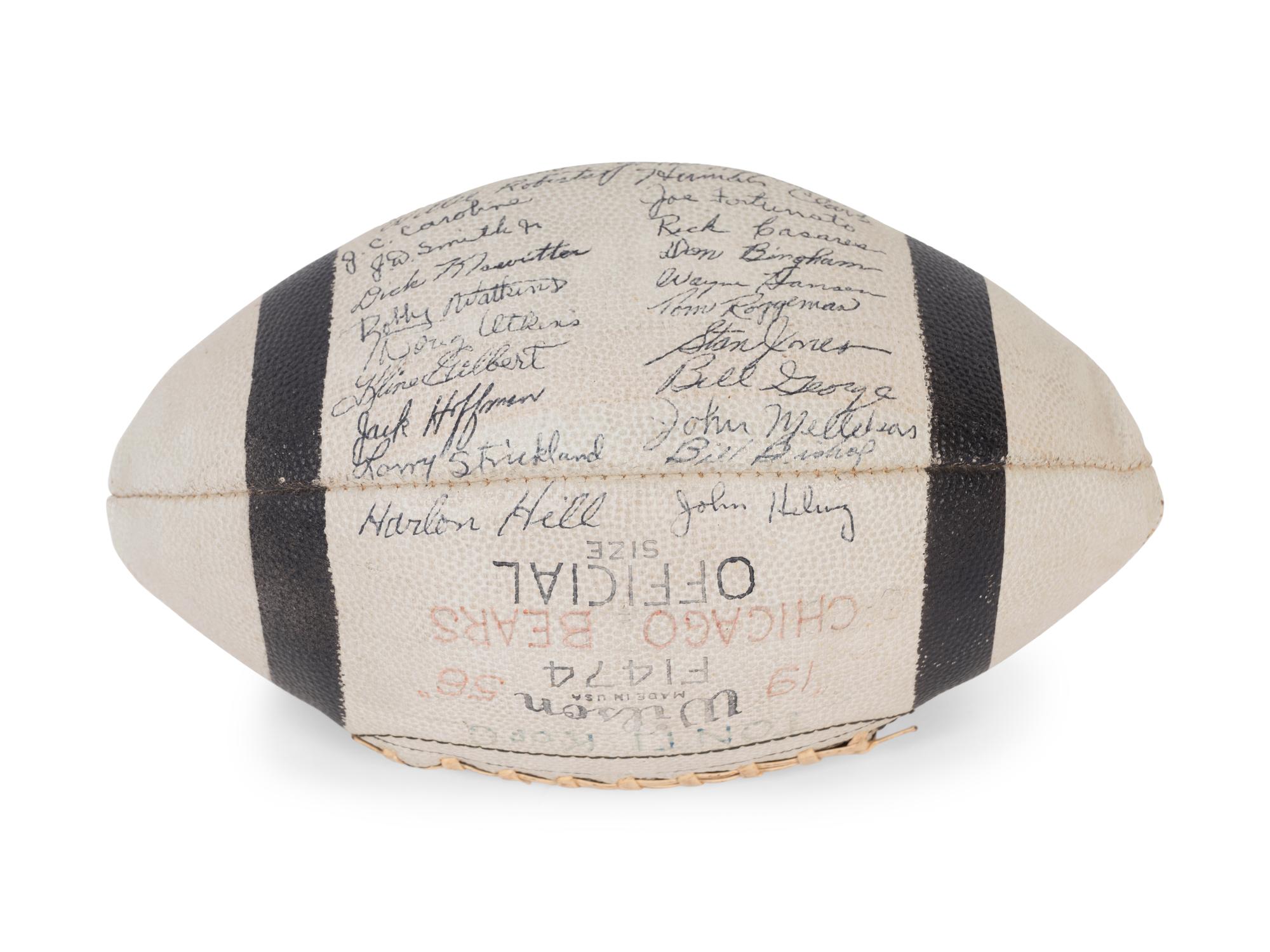 A 1956 Chicago Bears Team Signed Autograph Wilson Football With 40 Signatures, Including Four Hall of Famers (BAS Beckett Authentication Services Certified),