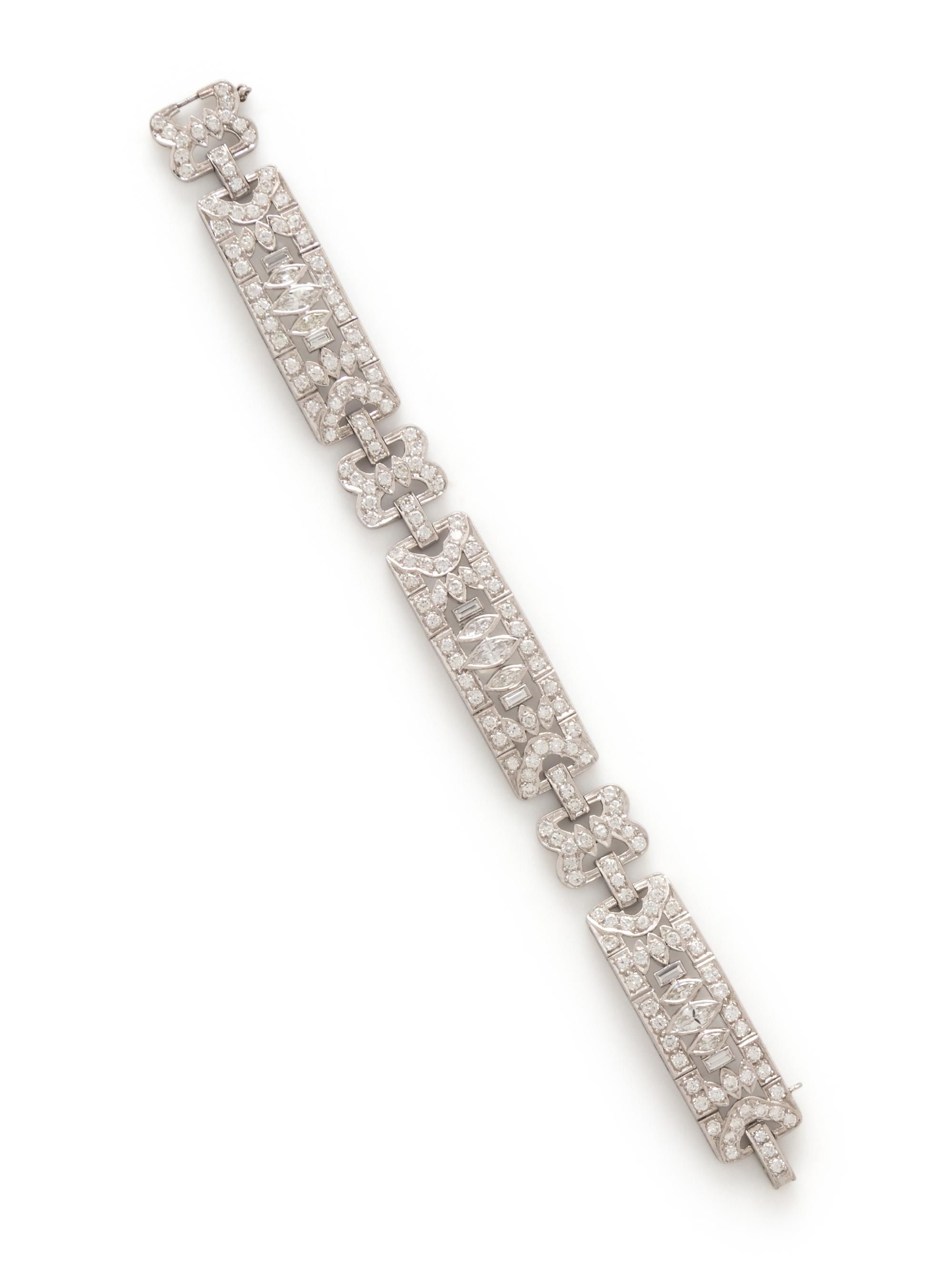ART DECO, PLATINUM AND DIAMOND BRACELET
