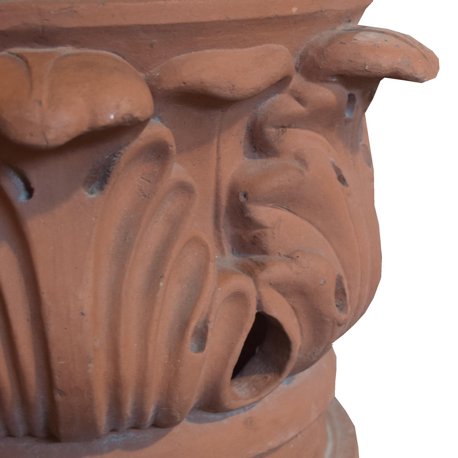 A Terra Cotta Chimney Pot 15" W x 15" D x 48" H — France, 19th Century