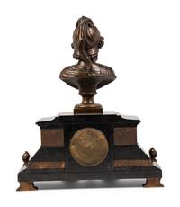 A French Gilt Bronze and Black Marble Mantel Clock