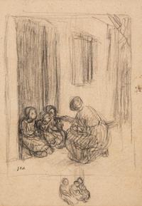 Jeune Femme aux Trois Enfants and Études des figures (a double-sided drawing)
