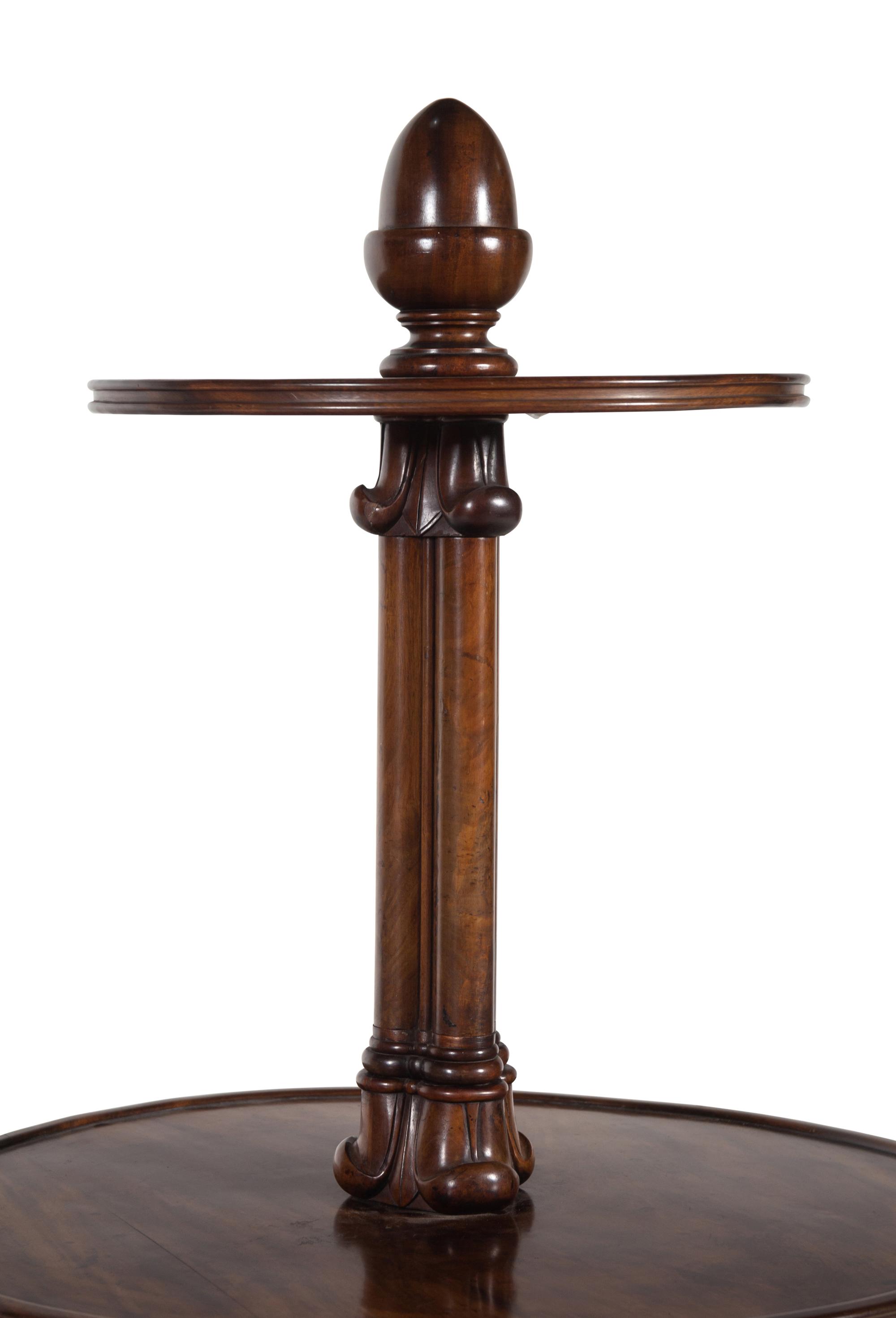 A George III Gothic Style Mahogany Dumbwaiter in the Style of Ince and Mayhew