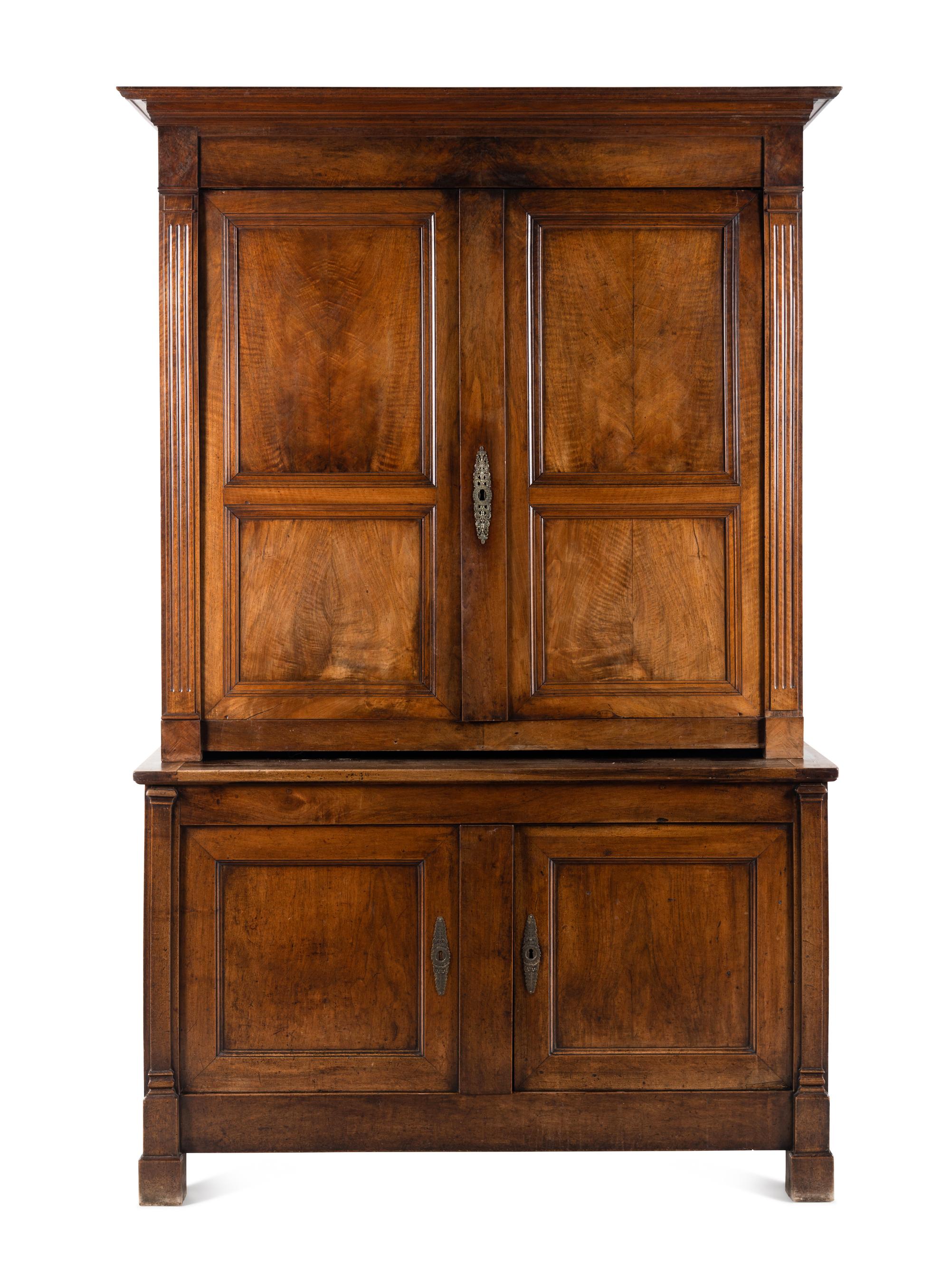 A French Walnut Linen Press