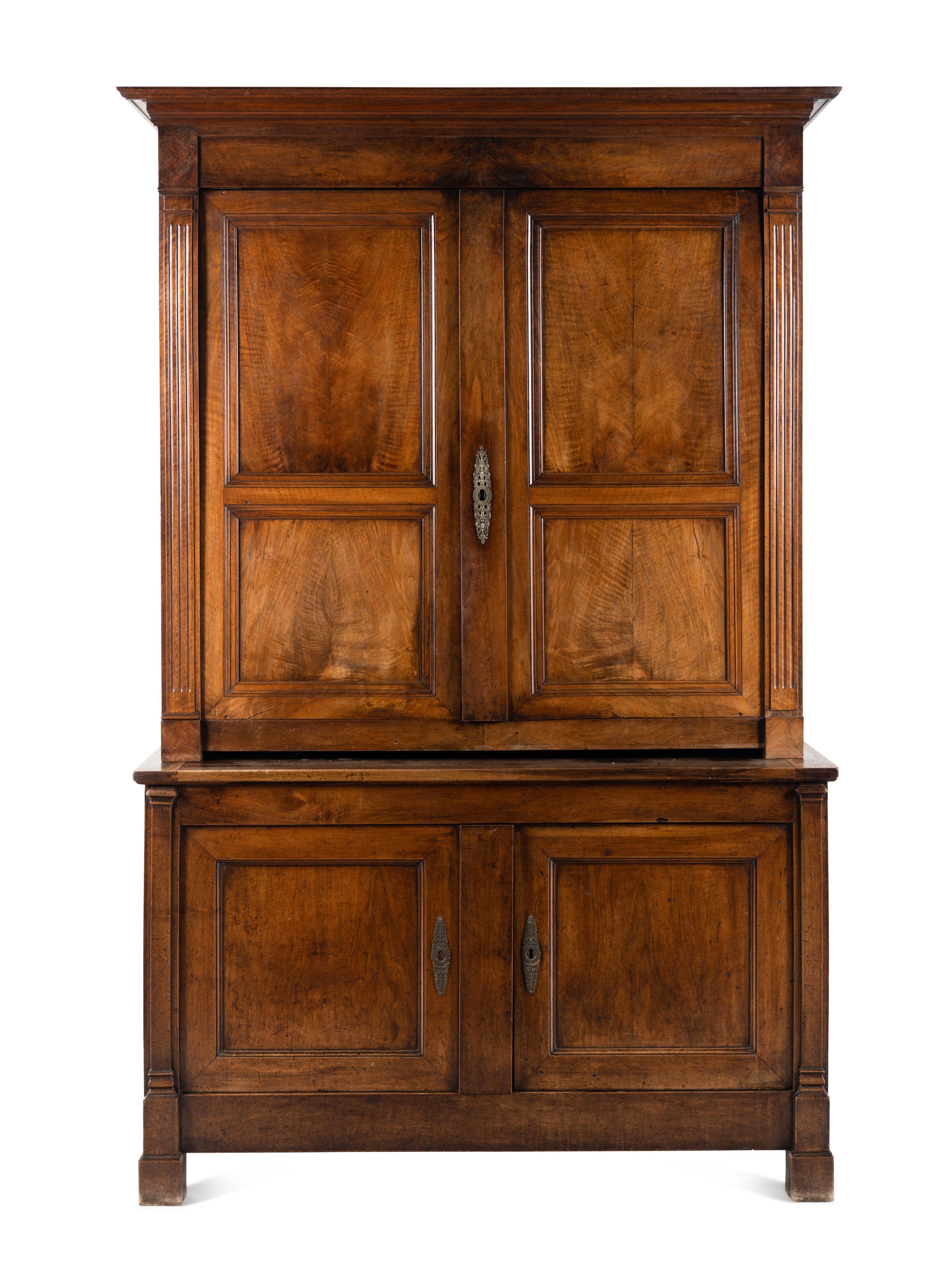 A French Walnut Linen Press