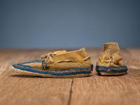 Plains Infant's Beaded Hide Moccasins