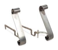 A Pair of Modernist Steel Scroll Andirons