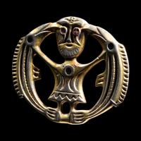 A Migration Period Gilt-Silver Brooch with Odin