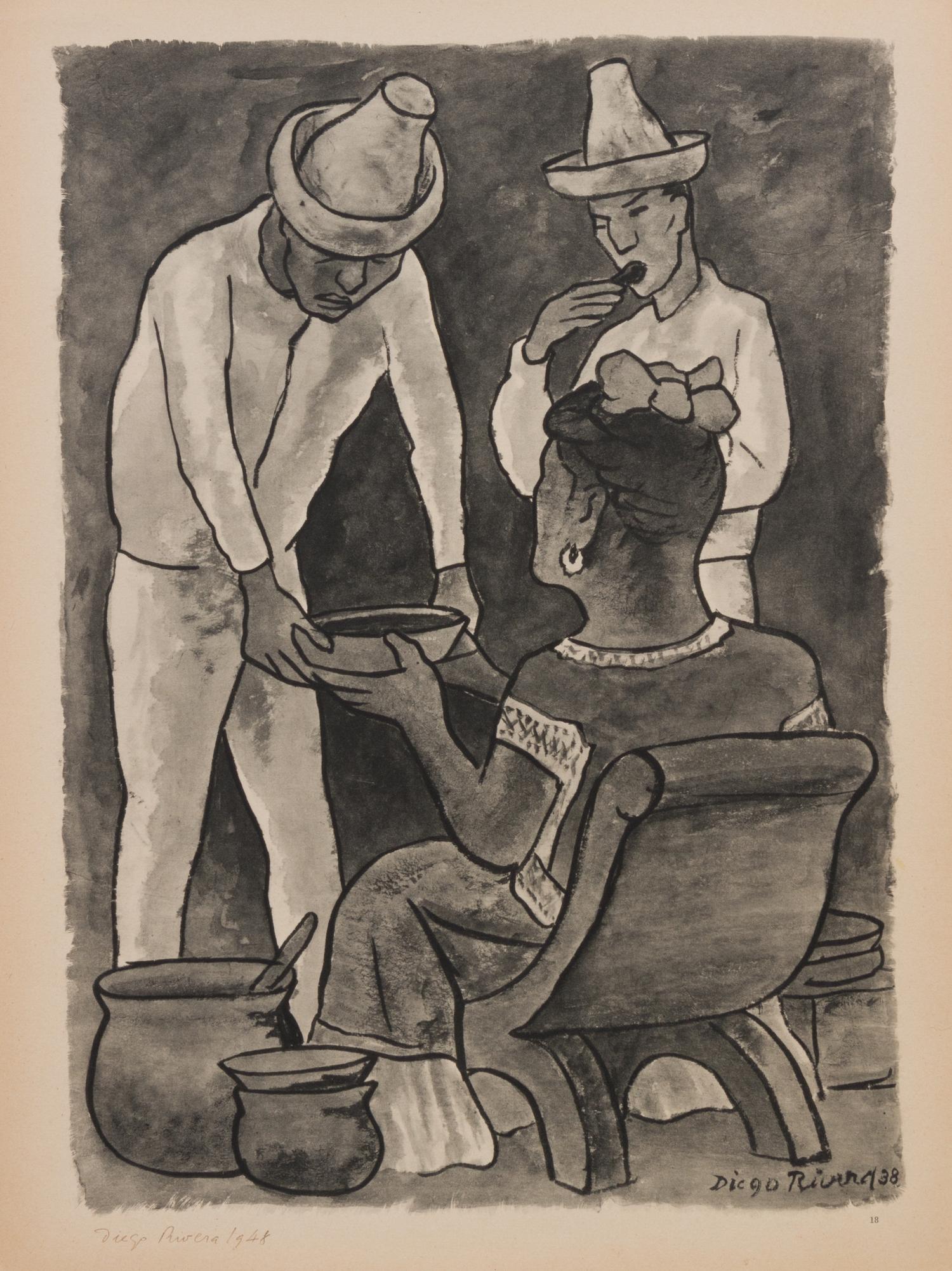 After Diego Rivera, (Mexican, 1886-1957), Acuarelas, 1935-1945 (portfolio of 19 of 25 lithographs with original jacket)