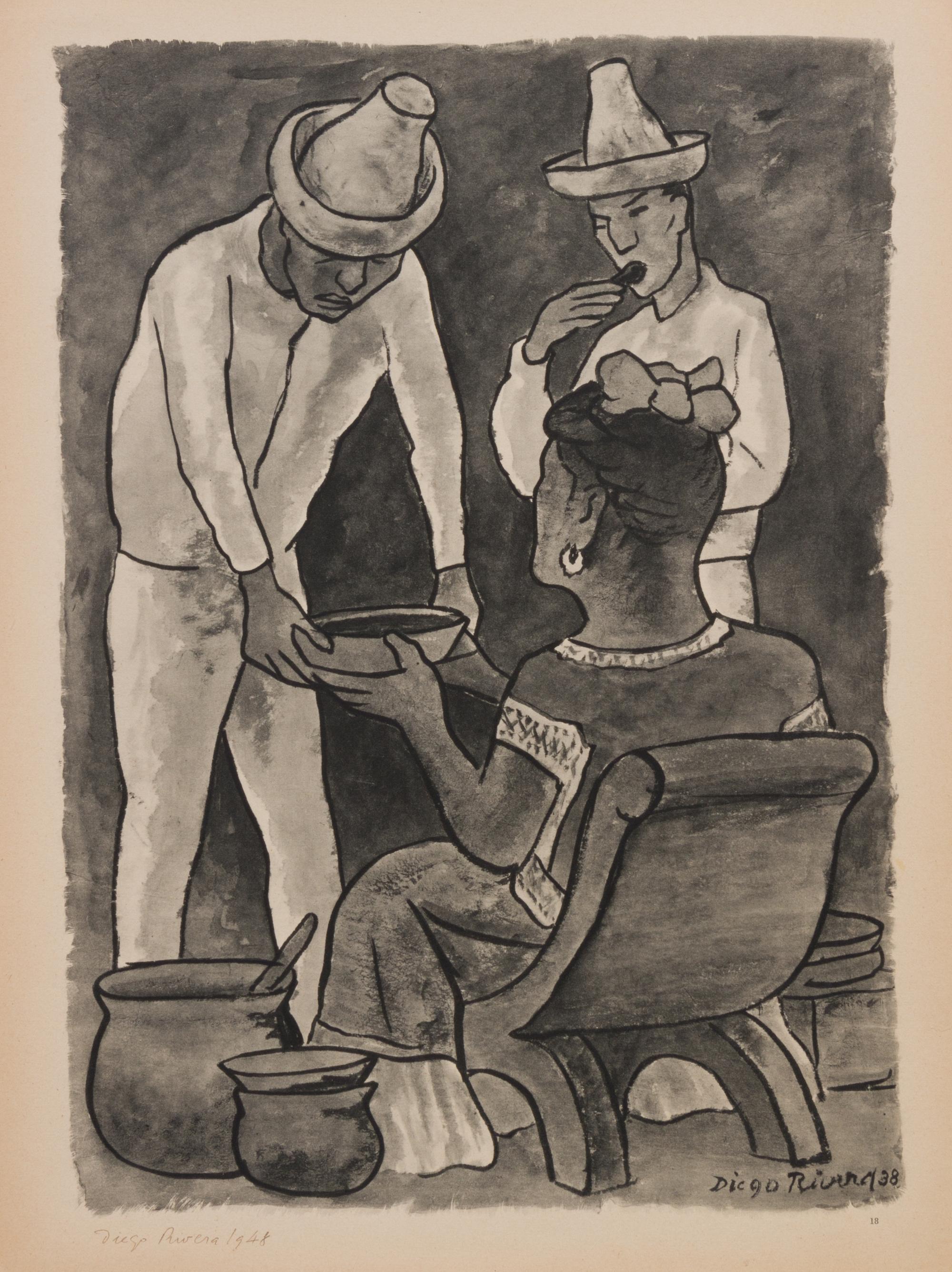 After Diego Rivera, (Mexican, 1886-1957), Acuarelas, 1935-1945 (portfolio of 19 of 25 lithographs with original jacket)