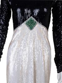 Geoffrey Beene Sequin Dress with Green Stones, Spring 1985