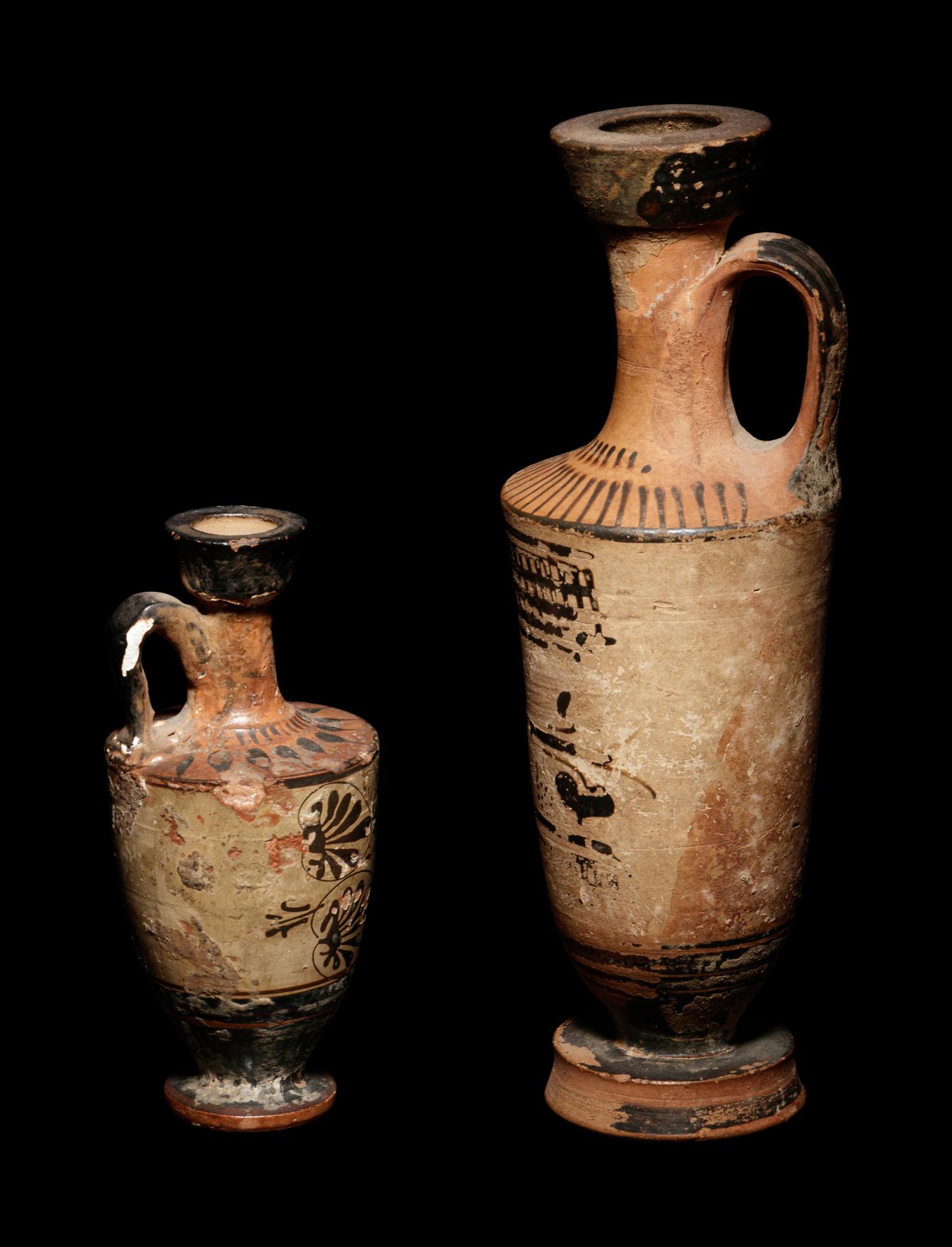 Two Greek White-Ground Lekythoi