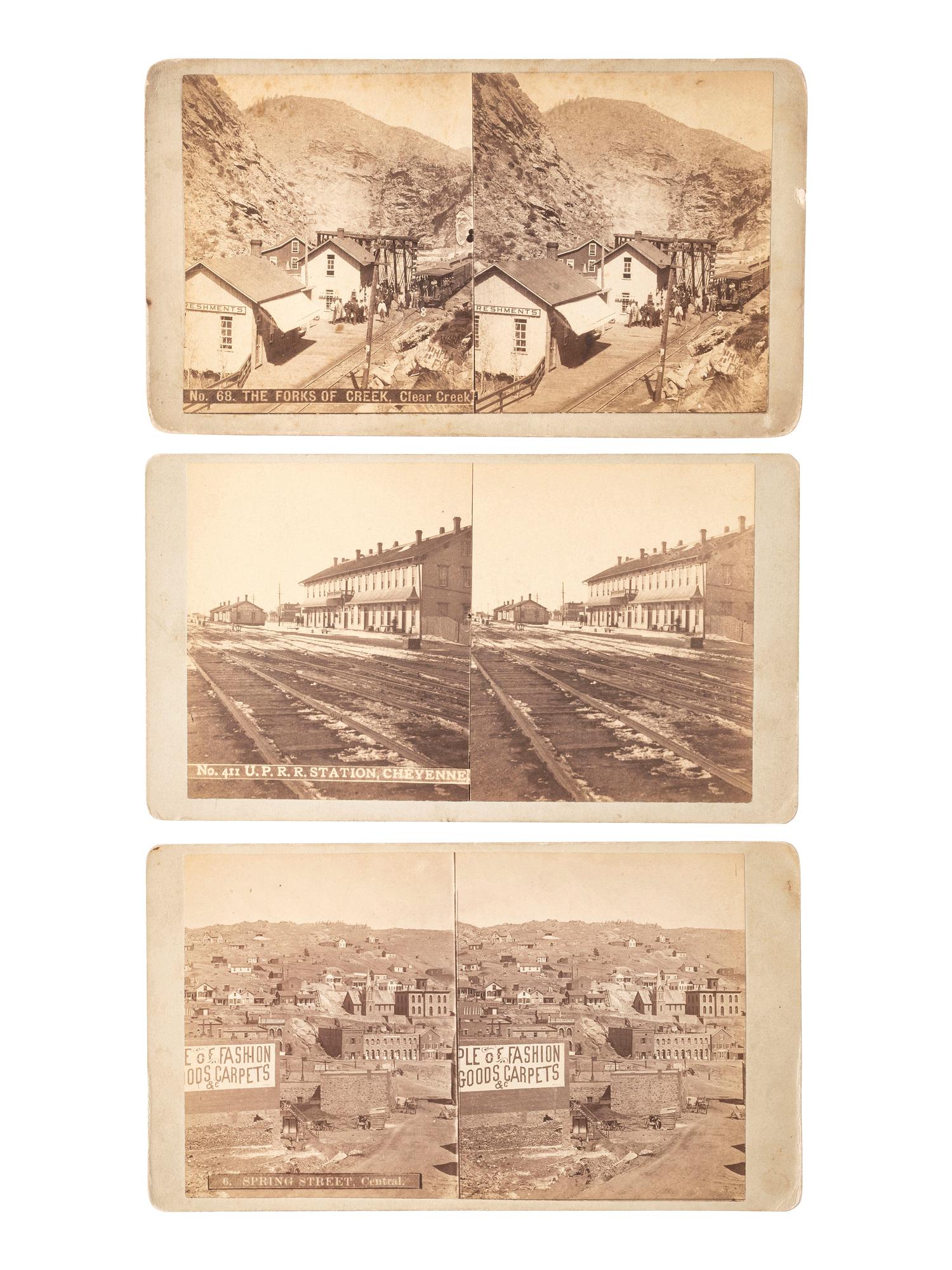 [WESTERN AMERICANA]. WEITFLE, Charles, photographer. A group of 6 stereoviews of Colorado towns, incl. Black Hawk and Leadville.