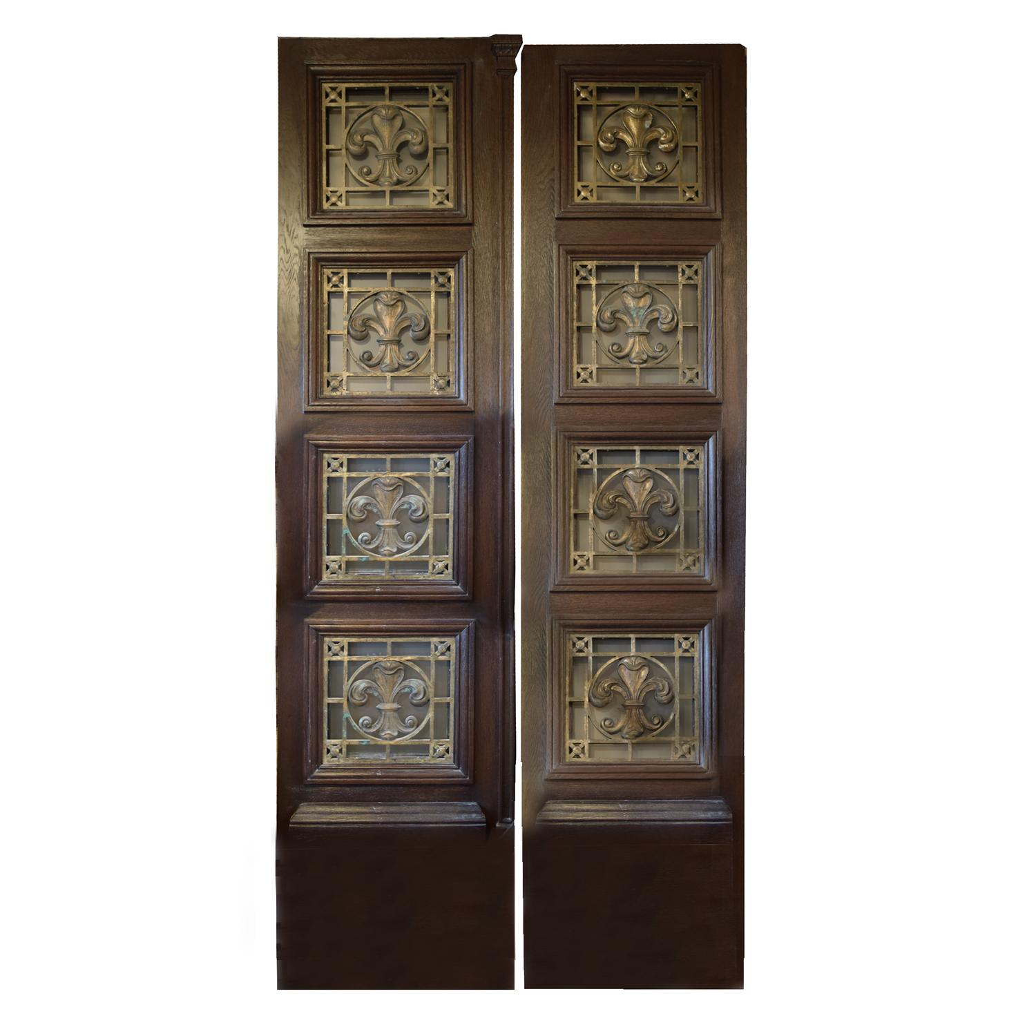 A Pair of Doors with Bronze Grills 57" W x 2" D x 122" H — Argentina, 19th Century