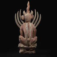 An impressive pair of large painted pottery "Earth Spirits" 镇墓兽一对 Tang dynasty ?