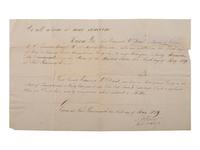 KEARNY, Stephen W. (1794-1848). Document signed ("S. W. Kearny"). Fort Leavenworth, 9 May 1839.