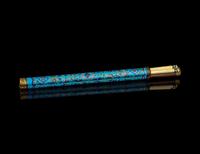 A Rare Huanghuali and Famille Rose Cloisonné-Imitation Knife and Chopsticks Set