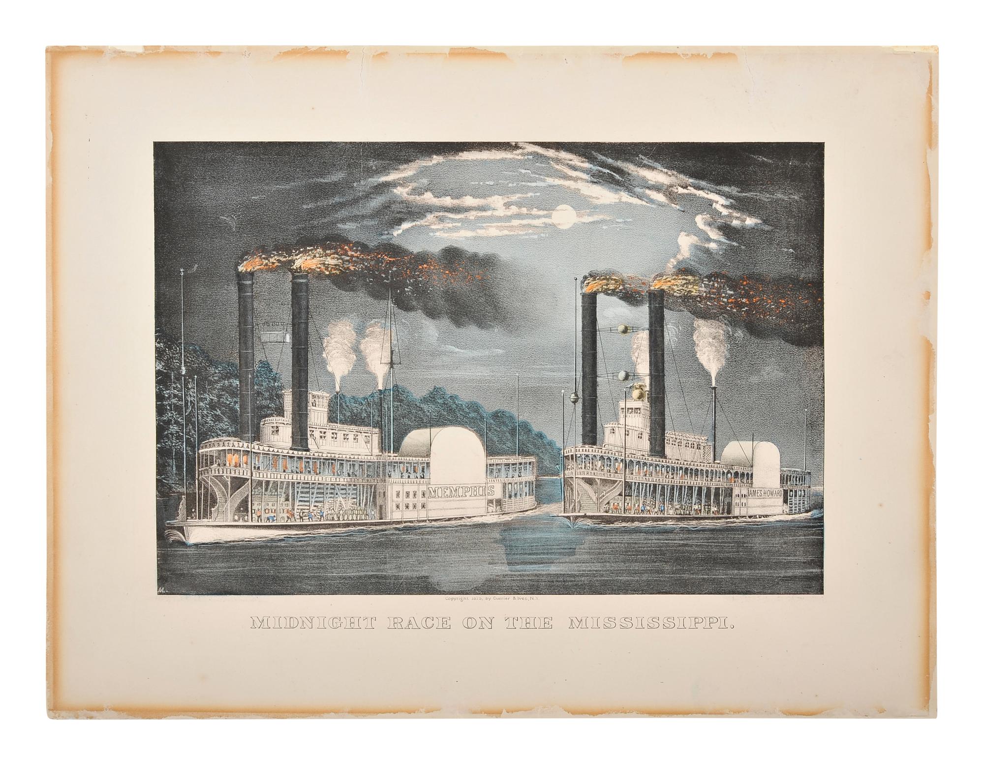 [MISSISSIPPI RIVER NIGHT SCENES] -- CURRIER and IVES, publishers
