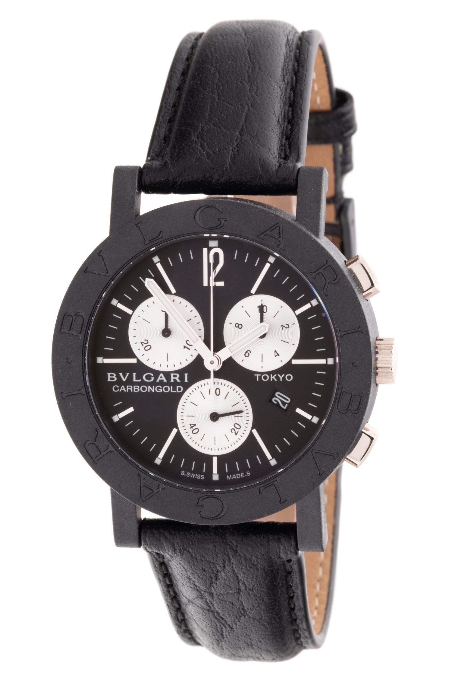 BVLGARI, CARBON 'CARBONGOLD' CHRONOGRAPH WRISTWATCH