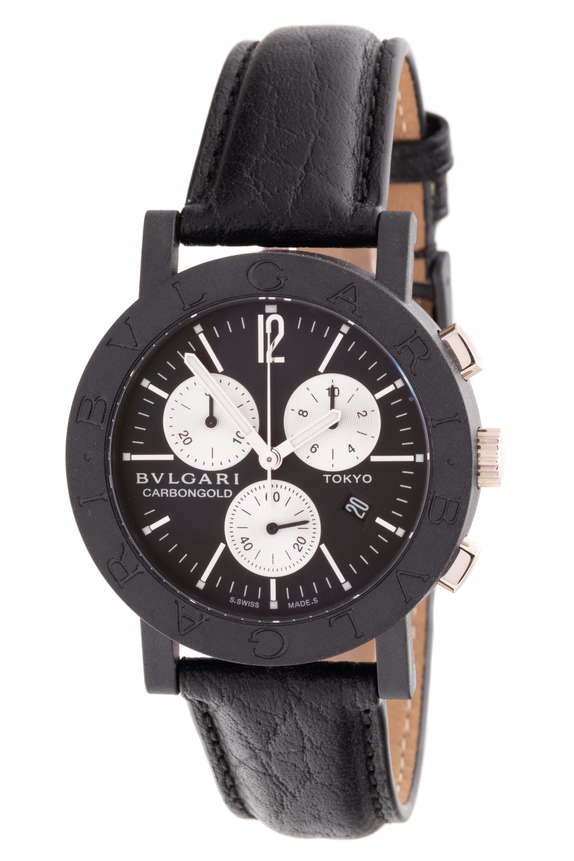 BVLGARI, CARBON 'CARBONGOLD' CHRONOGRAPH WRISTWATCH