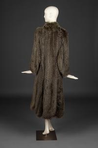 Fendi Horizontal Fox Fur Coat with Wool Overcoat, 1970-80s