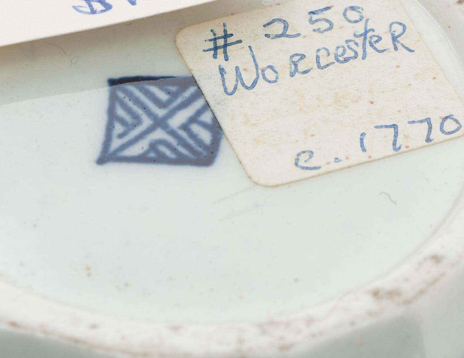 A Group of Eight Worcester Porcelain Articles