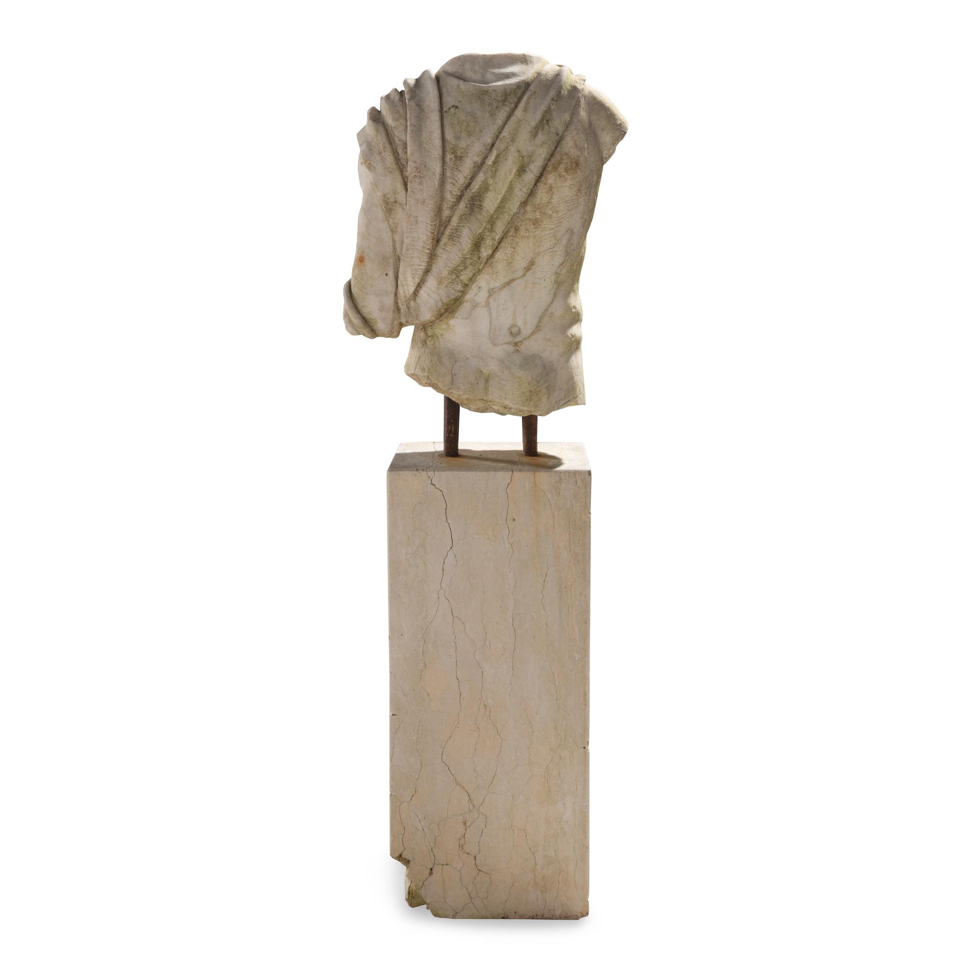 An Italian Marble Draped Torso