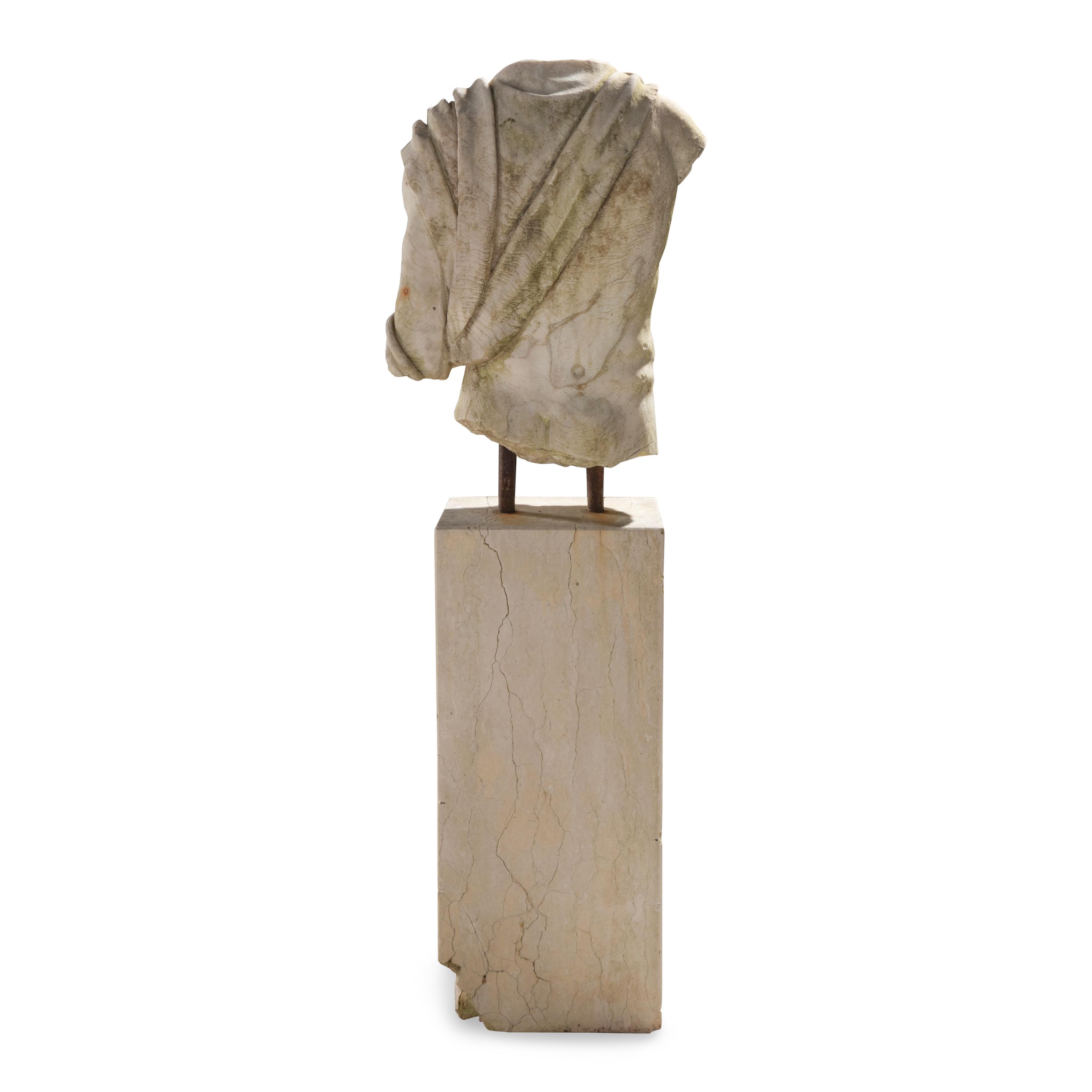 An Italian Marble Draped Torso