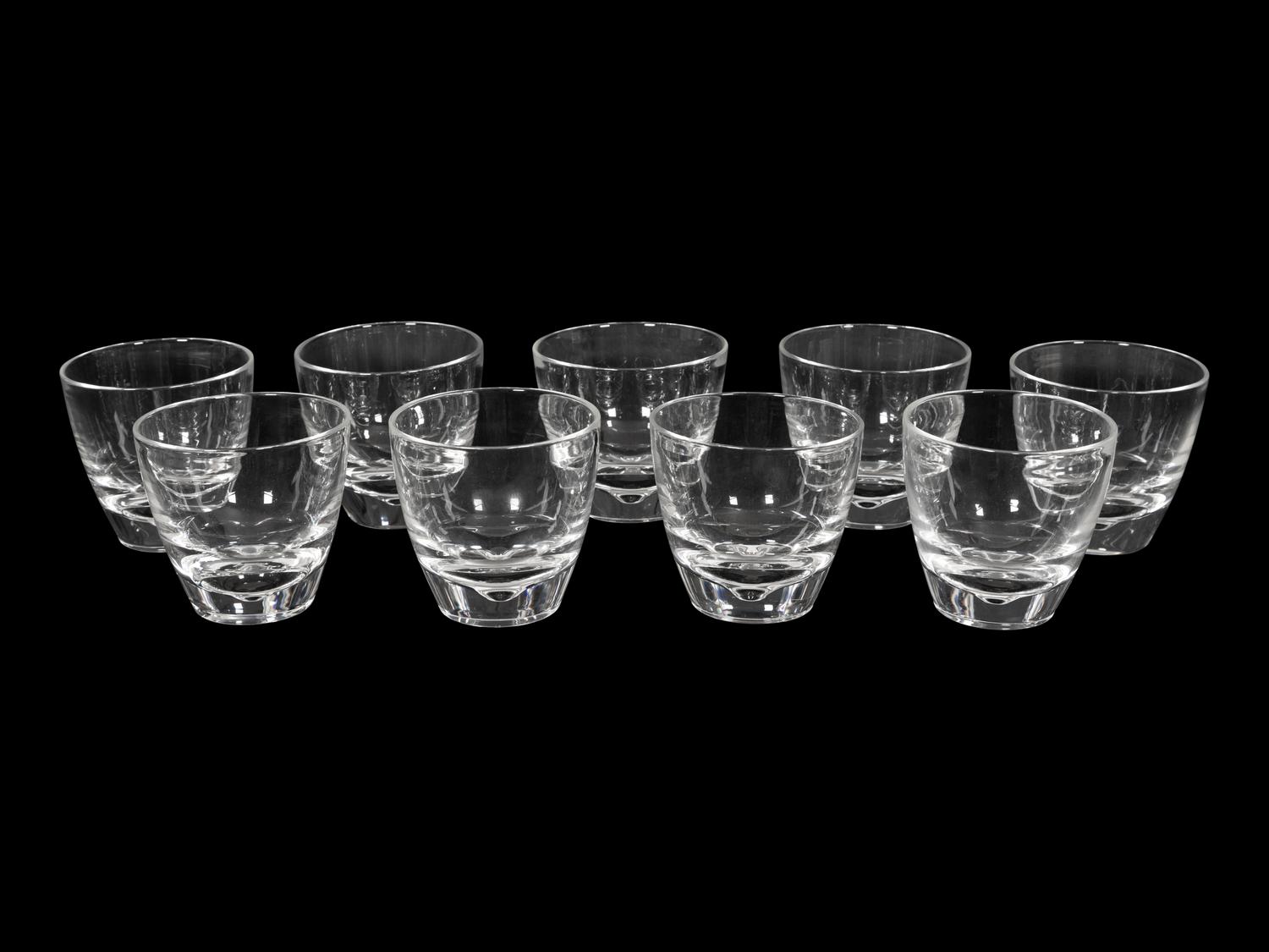 A Set of Nine Steuben Glasses