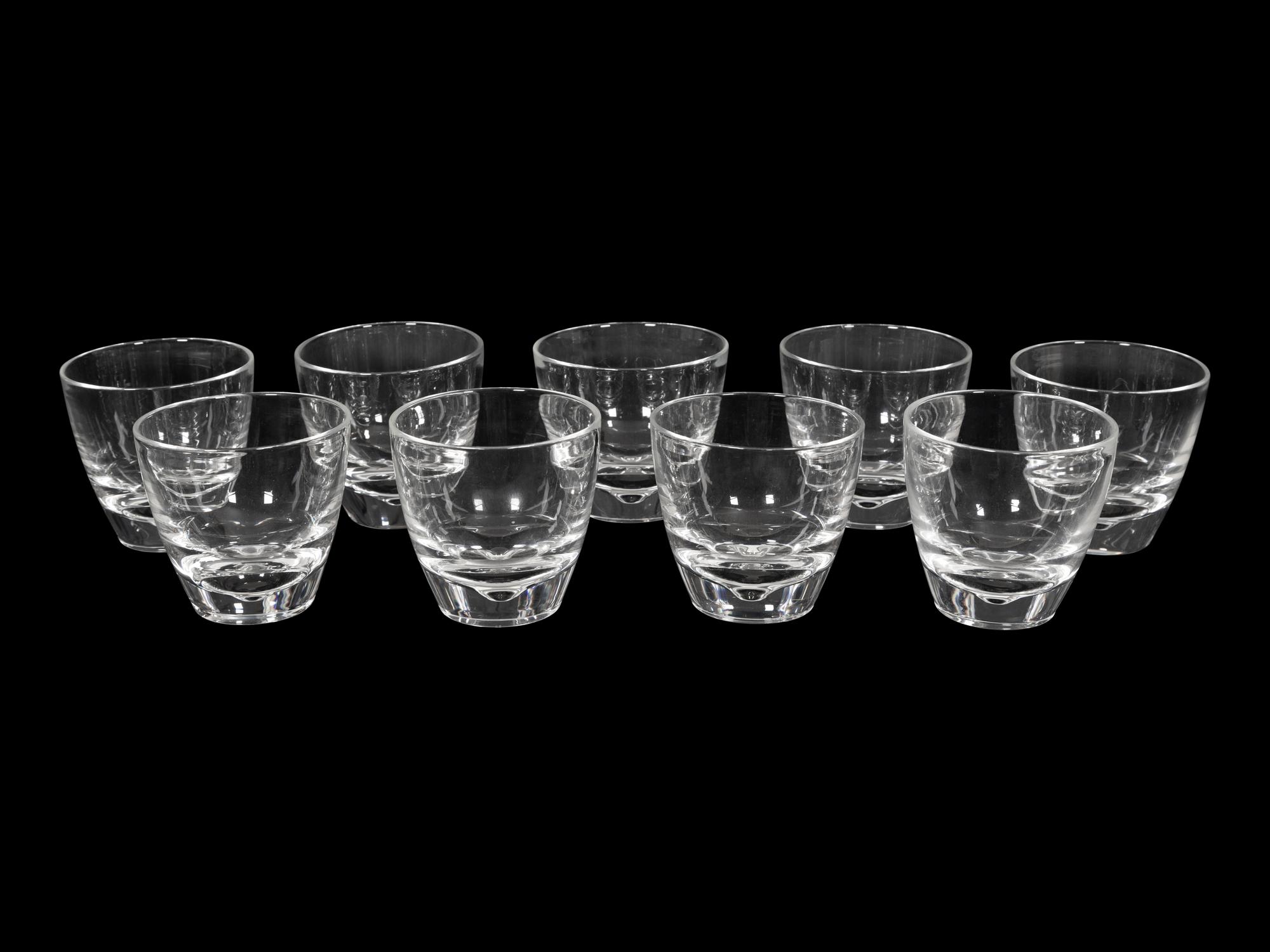 A Set of Nine Steuben Glasses