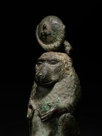 Two Egyptian Bronze Thoth Baboons