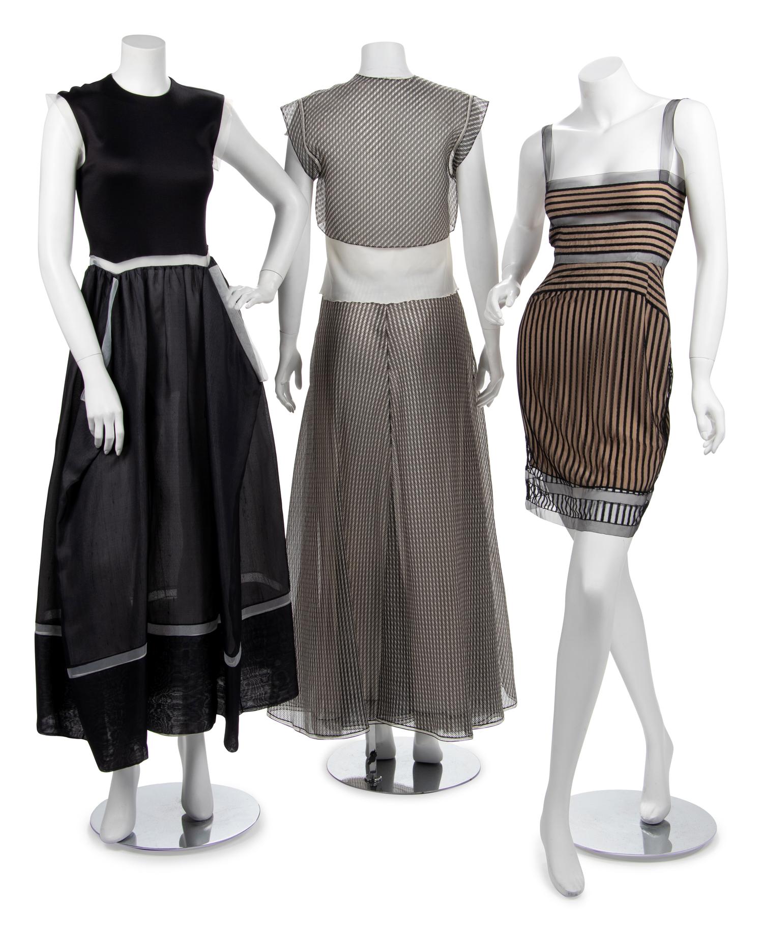 Three Geoffrey Beene Dresses with Horsehair Insets, Spring 2000