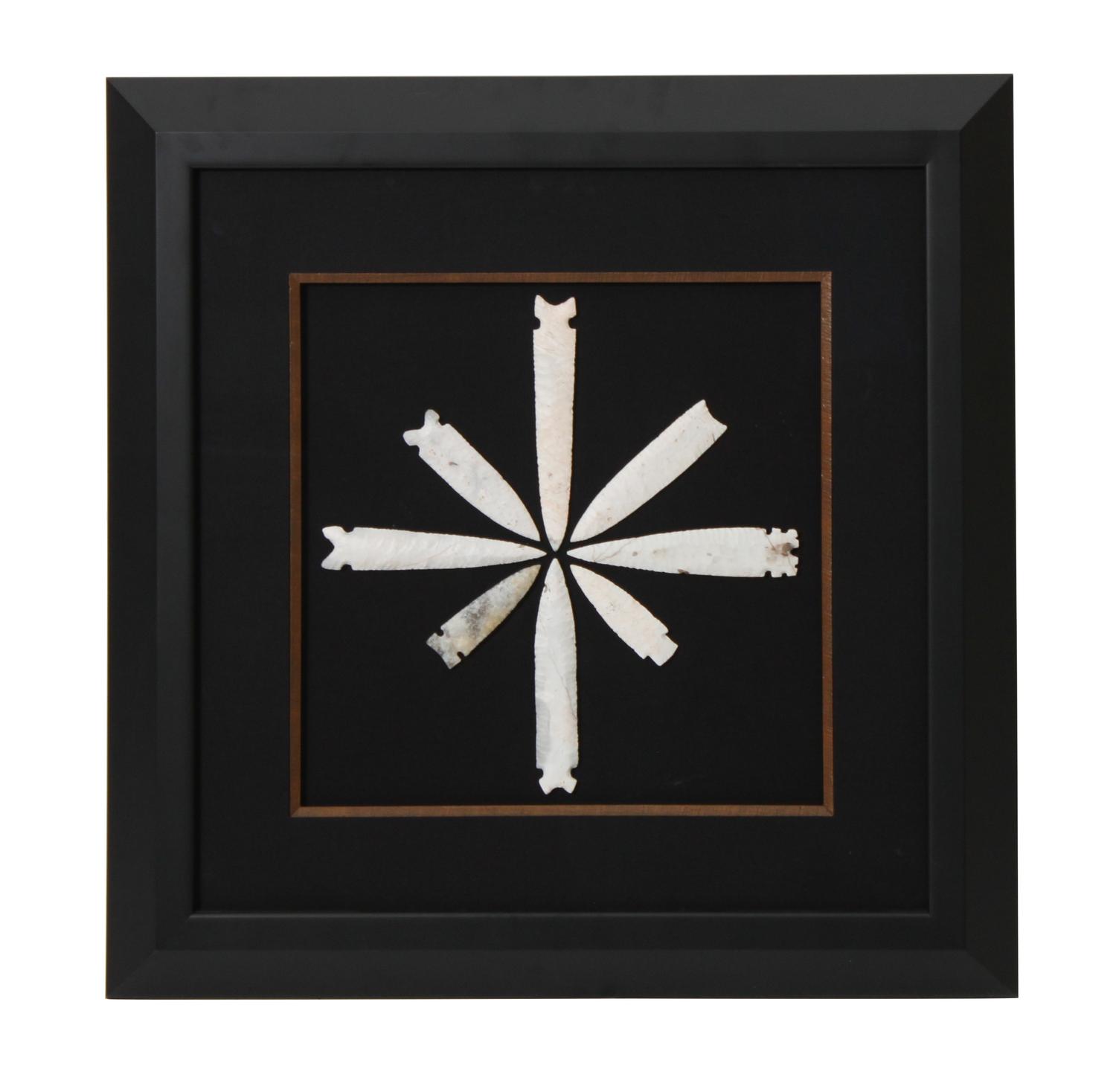 Six Framed Groups of Arrowheads Height 13 1/2 x width 13 1/2 inches (each)