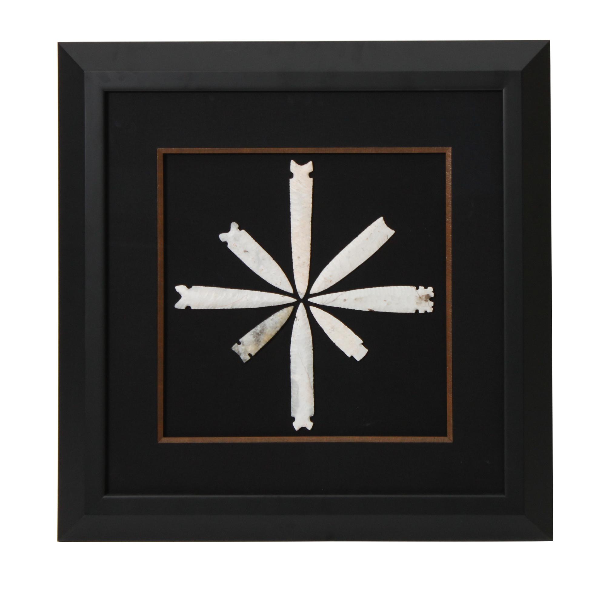 Six Framed Groups of Arrowheads Height 13 1/2 x width 13 1/2 inches (each)