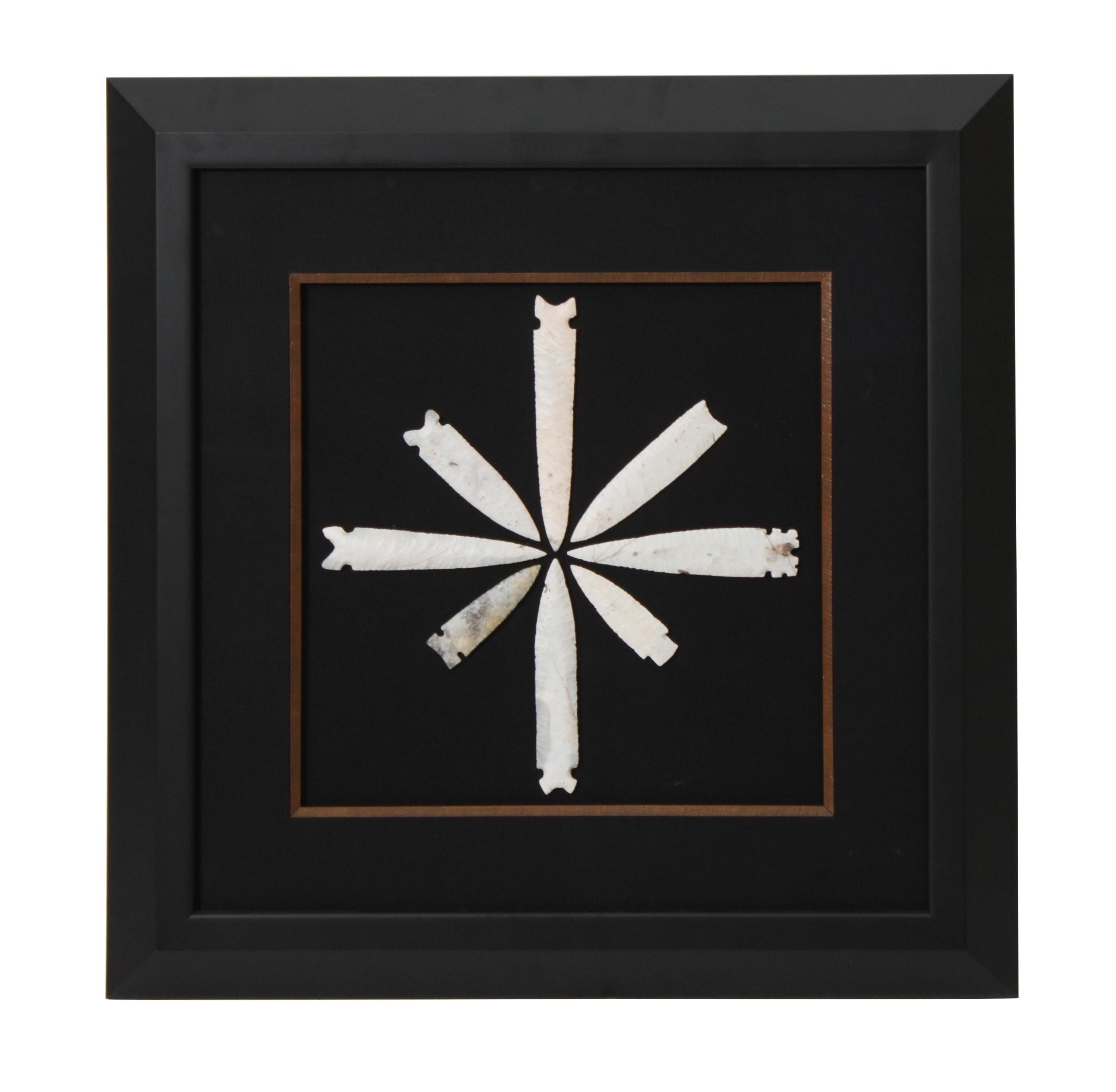 Six Framed Groups of Arrowheads Height 13 1/2 x width 13 1/2 inches (each)