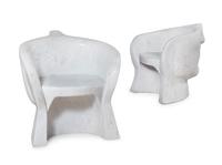Italian, SECOND HALF 20TH CENTURY, a pair of garden chairs, in the form of a face