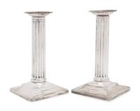 A Pair of Tiffany & Co. Silver Candlesticks