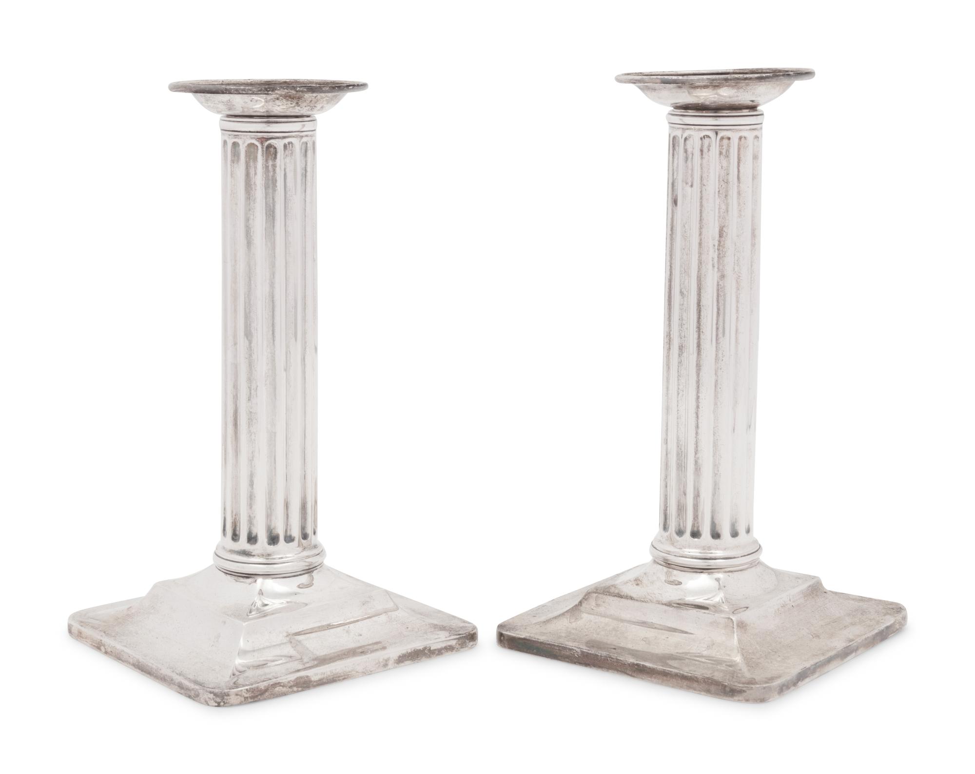 A Pair of Tiffany & Co. Silver Candlesticks