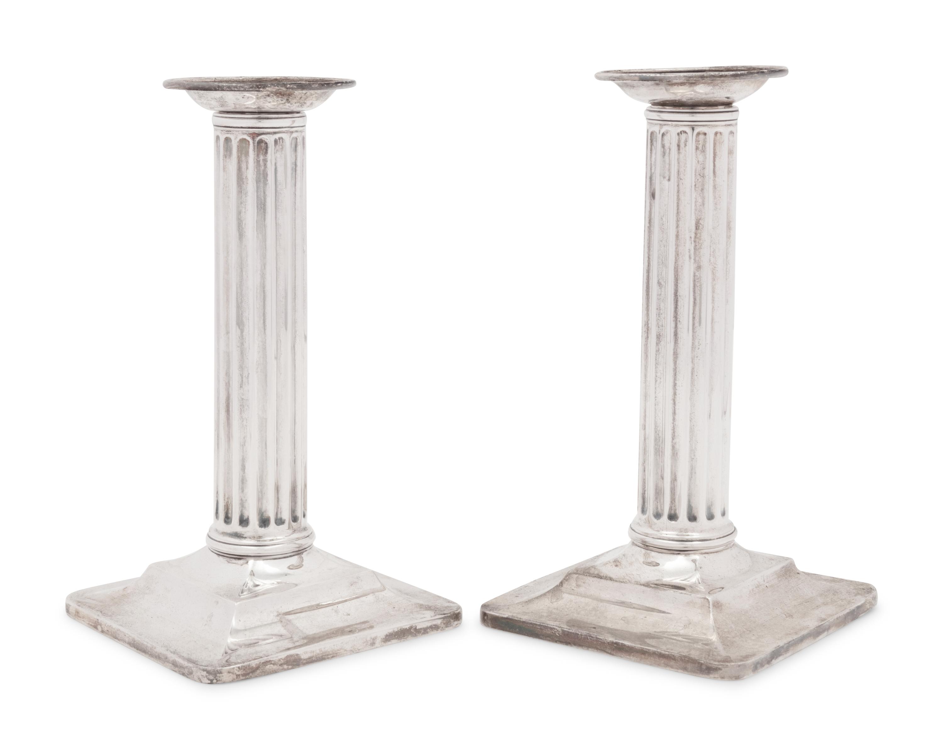 A Pair of Tiffany & Co. Silver Candlesticks