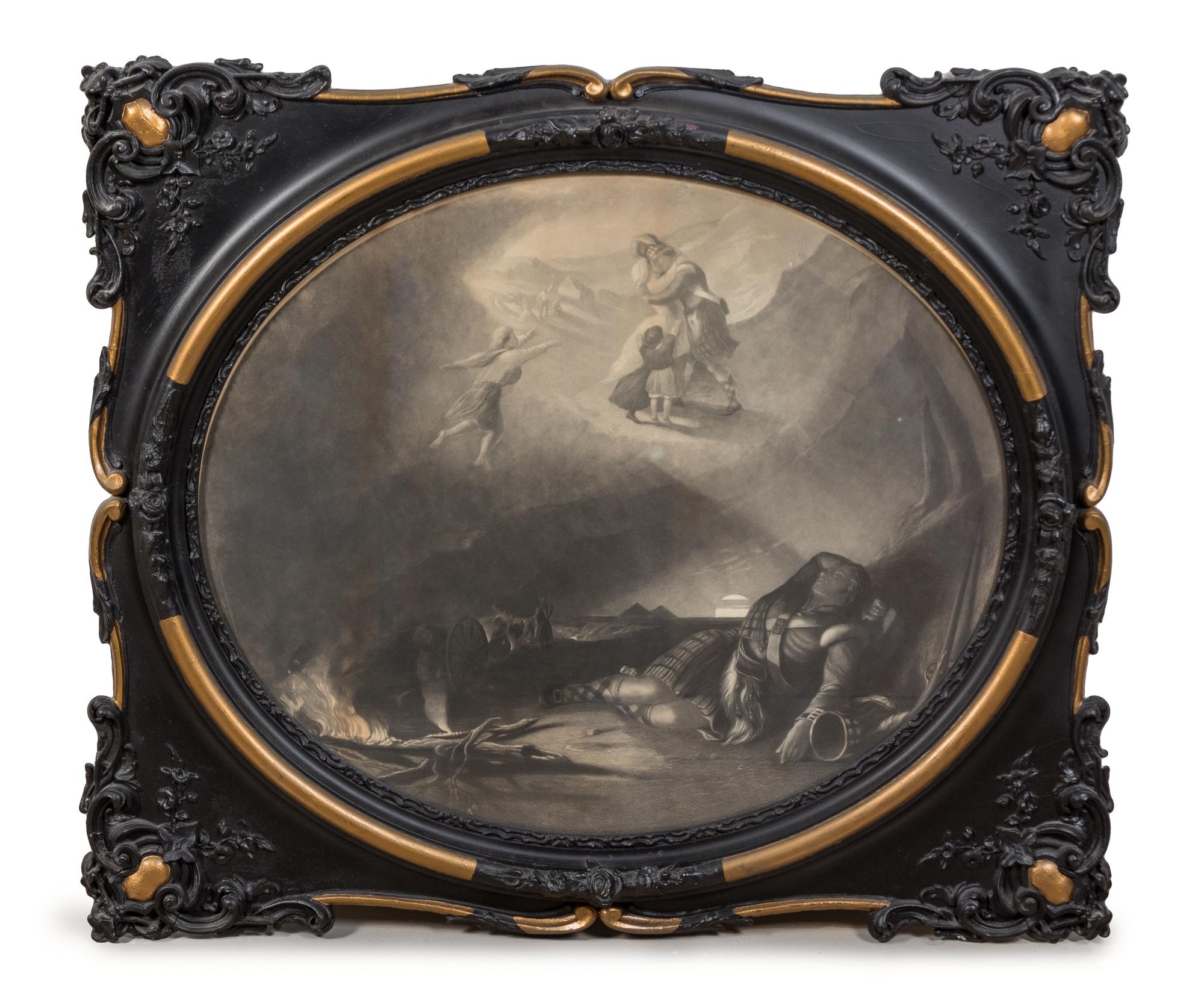 An English Renaissance Revival Framed Engraving 31 1/2 x 37 inches. — 19TH CENTURY