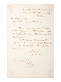 [CIVIL WAR - US NAVY]. LEE, Samuel Phillips (1812-1897). A group of 7 documents related to Rear Admiral Samuel P. Lee, incl. Vicksburg content and preparations for the Battle of Nashville.