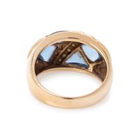 SYNTHETIC BLUE SPINEL AND DIAMOND RING