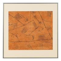 A Group of Nine Pongo Bark Cloth Drawings