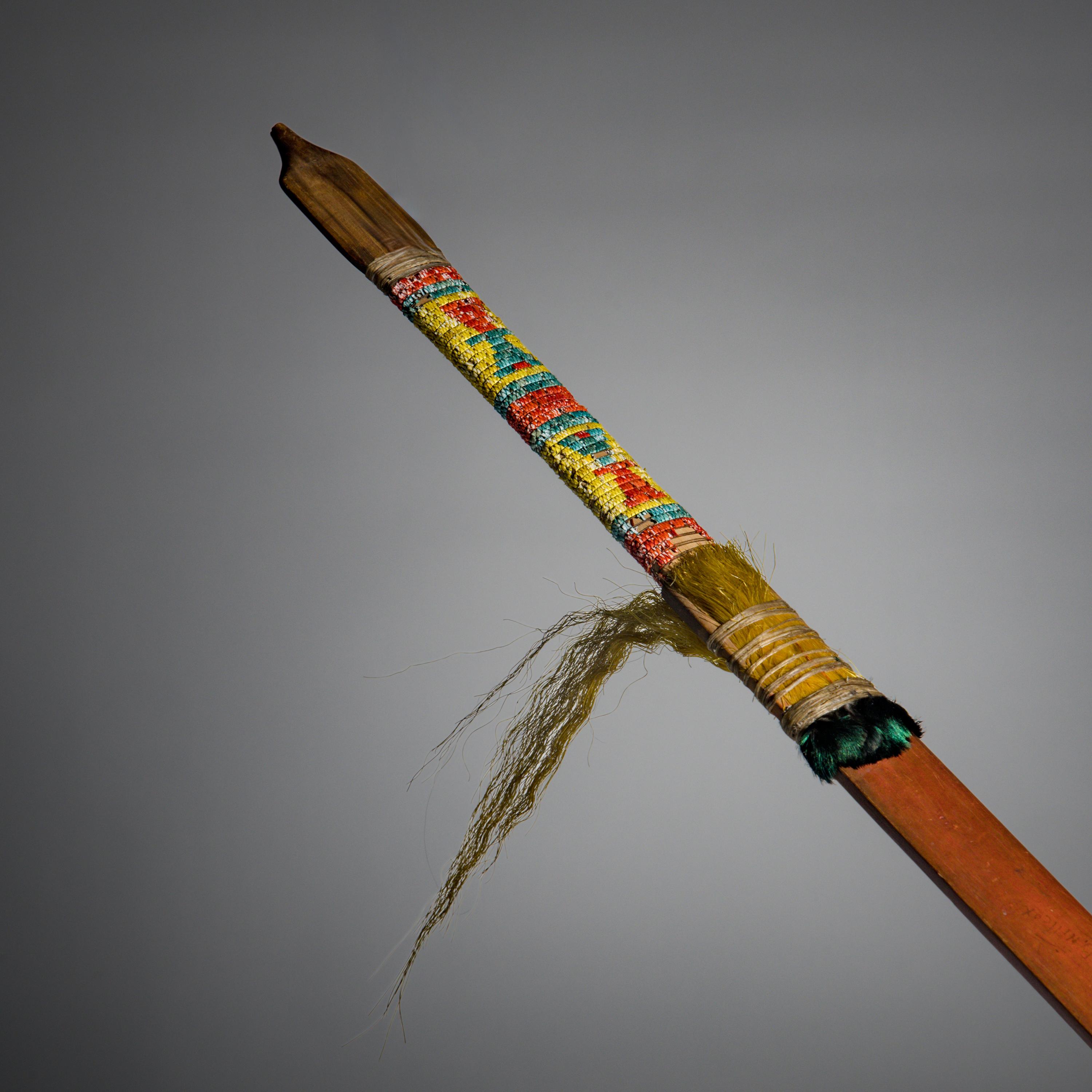 Sioux Quilled Pipe Stem, with Catlinite Bowl