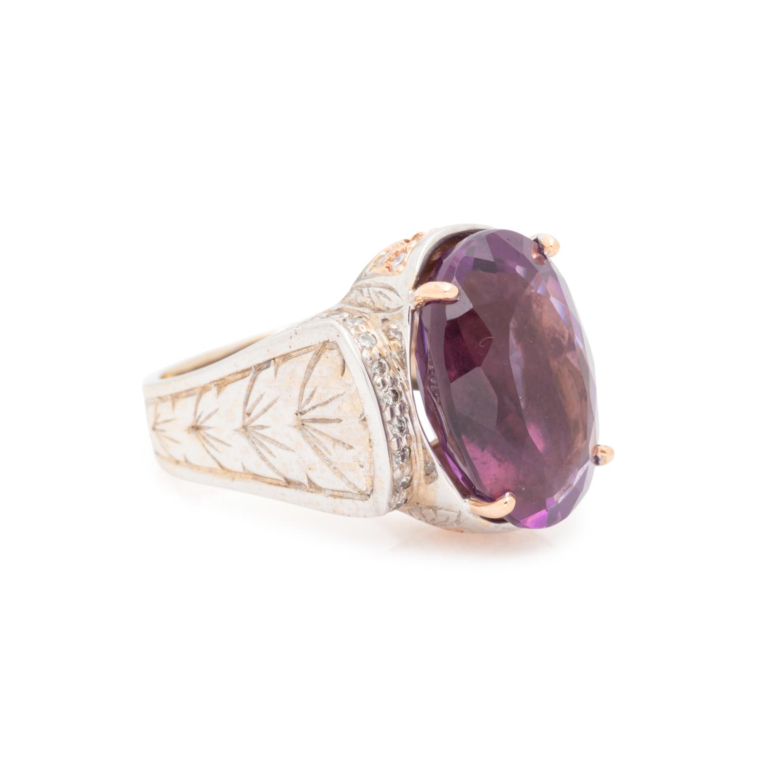 AMETHYST AND DIAMOND RING