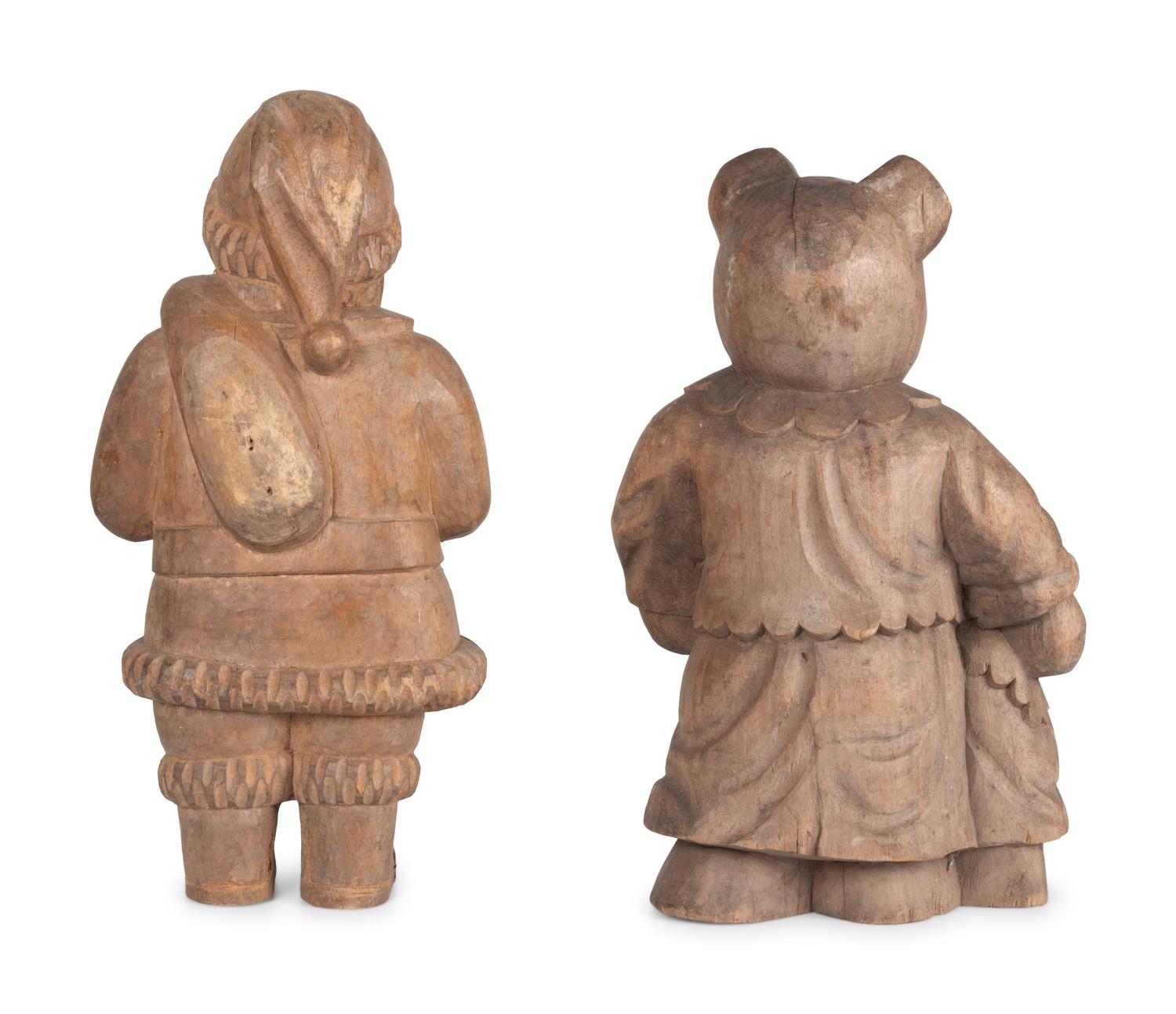 Two Folk Art Wooden Carvings