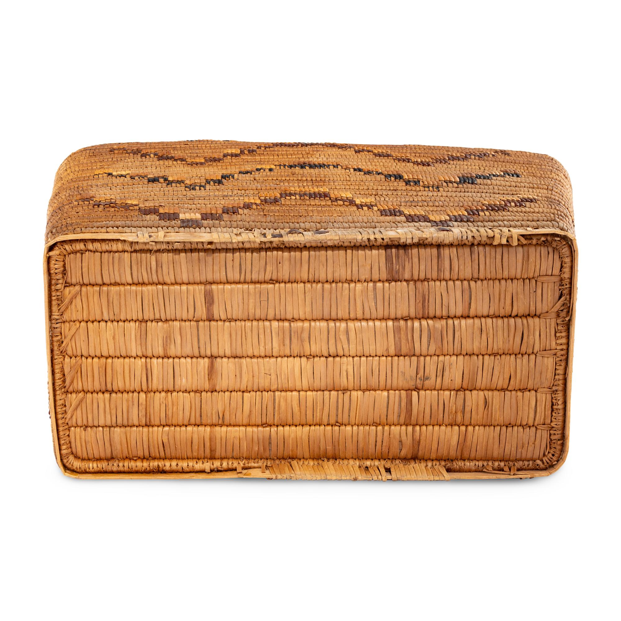 Salish Imbricated Lidded Storage Basket