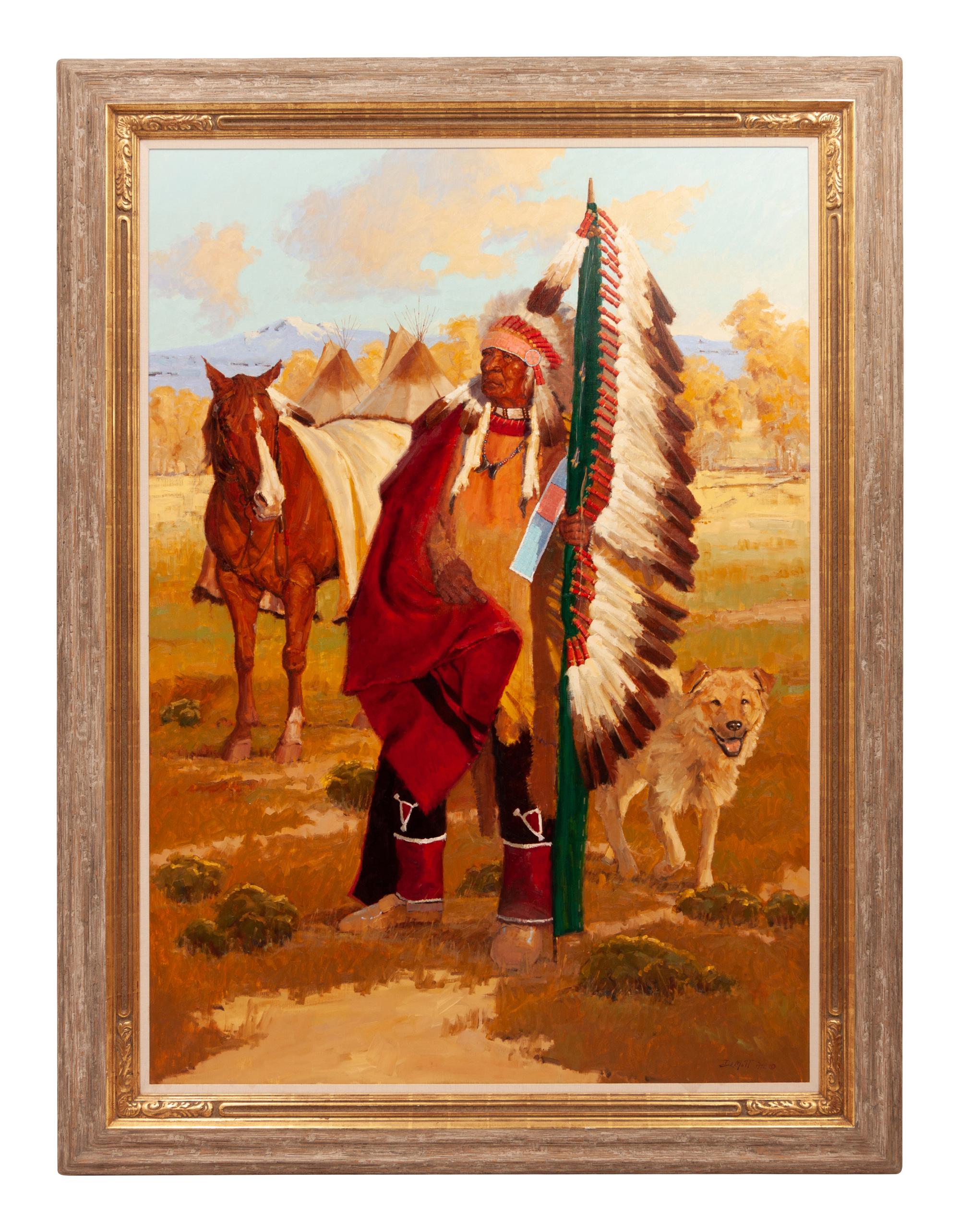 Chief with Horse and Dog