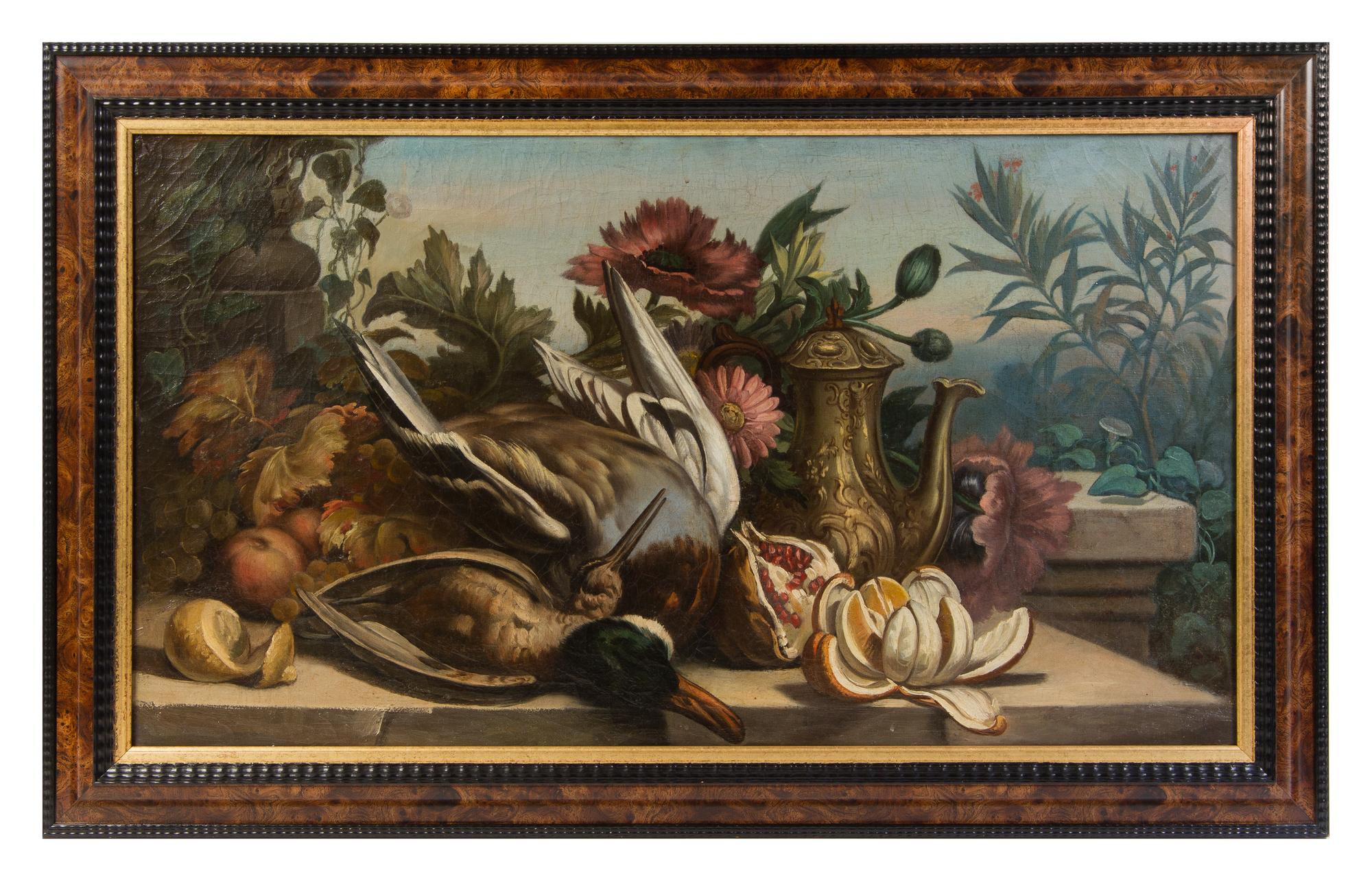 Artist Unknown, (Continental, 19th Century), Still Life with Fowl, Flowers and Fruit