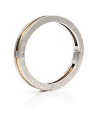 An 18 Karat Yellow Gold and Stainless Steel Bangle Bracelet, Bulgari, 17.30 dwts.