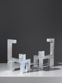 Pair of Andirons, model A19 Edition 1 of 9, c. 2007 Walla Walla Foundry, USA